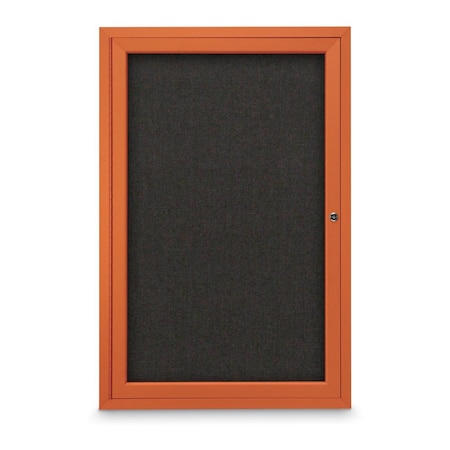 United Visual Products Slim Enclosed Corkboard, 11"x13-1/2", Black Alum Frame/Cork UVEB1113-BLACK-CORK